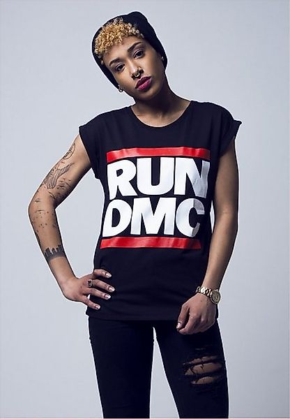 MisterTee Kurzarmshirt Damen Ladies Run DMC Logo Tee (1-tlg) günstig online kaufen