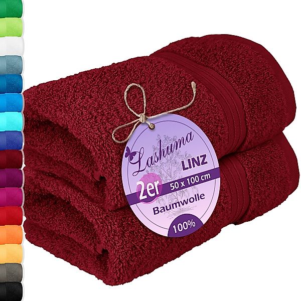 Lashuma Handtücher Linz, Frottee (2-St), Dunkelrote günstig online kaufen