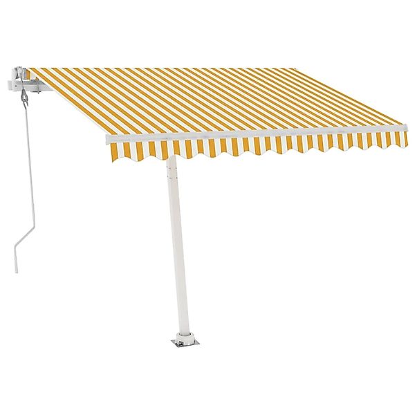 furnicato Standmarkise Automatisch 350x250 cm Gelb/Weiß günstig online kaufen
