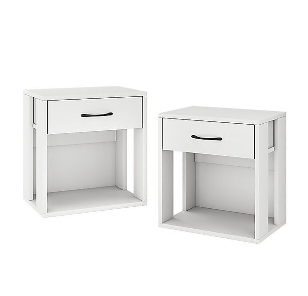Vicco Nachtschrank Virela, Weiß, 39 x 41 cm 2er Set günstig online kaufen