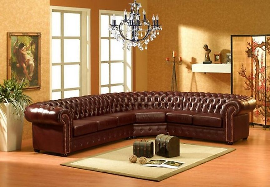 JVmoebel Ecksofa Klassische Chesterfield Eckcouch Polster Ecke Ledersofa So günstig online kaufen