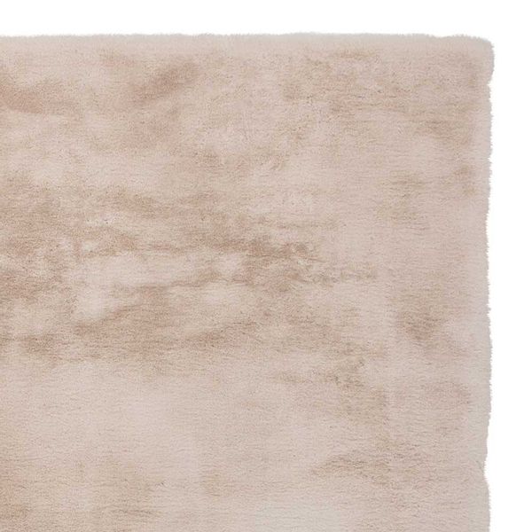 Moderner Teppich aus Kunstfell Creme Weiß günstig online kaufen