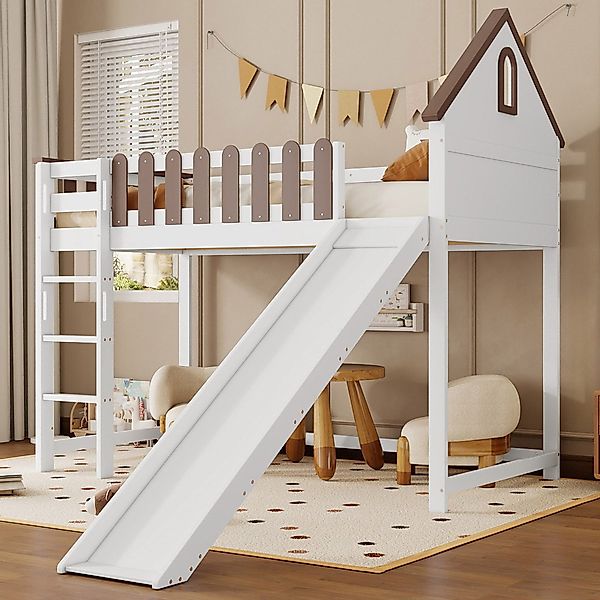 Flieks Hochbett Kinderbett Haus-Design 90x200cm mit günstig online kaufen