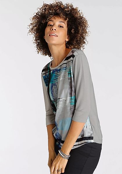 Boysen's Shirtbluse mit glänzendem Graphik-Druck & 3/4-Arm - NEUE KOLLEKTIO günstig online kaufen