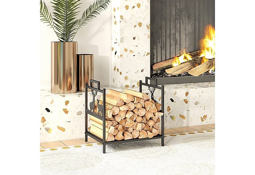 Outsunny Kaminholzregal mit Rentierdesign, BxTxH:33.5x42.5x43 cm, (Brennhol günstig online kaufen