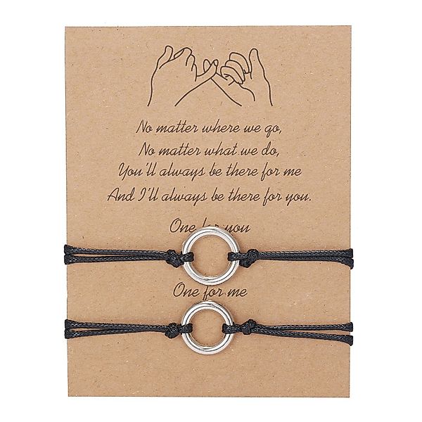 KARMA Armband Set Partnerarmbänder Schwarz Metall günstig online kaufen