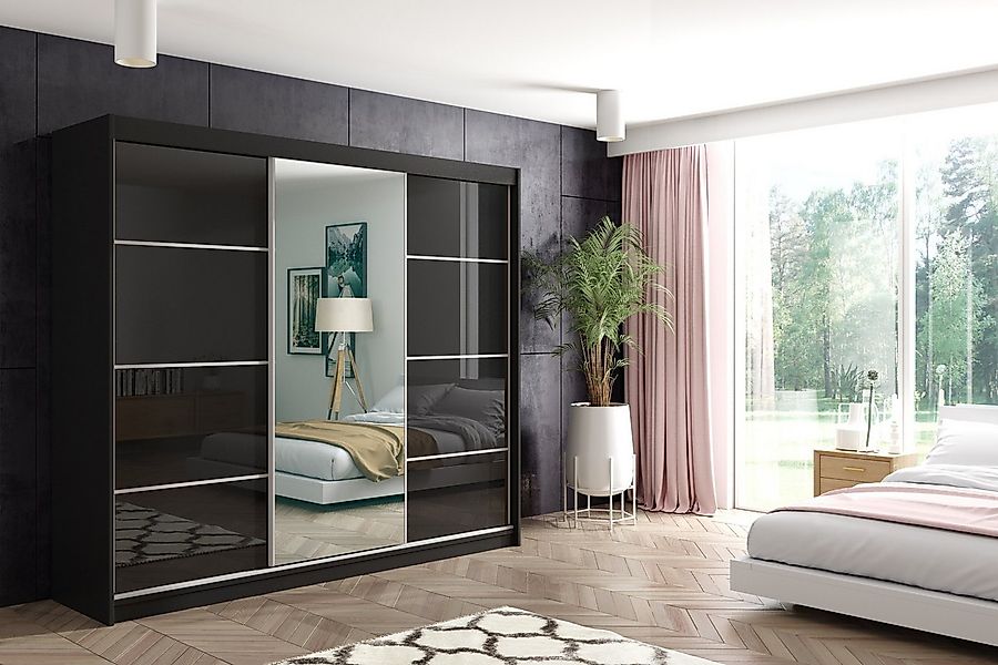 ALTDECOR Schiebetürenschrank VIVI 2 (Kleiderschrank Aluminium-Leisten, Spie günstig online kaufen
