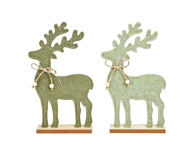 matches21 HOME & HOBBY Dekofigur Grüner Rentier Aufsteller 2er Set, 15x26x4 günstig online kaufen
