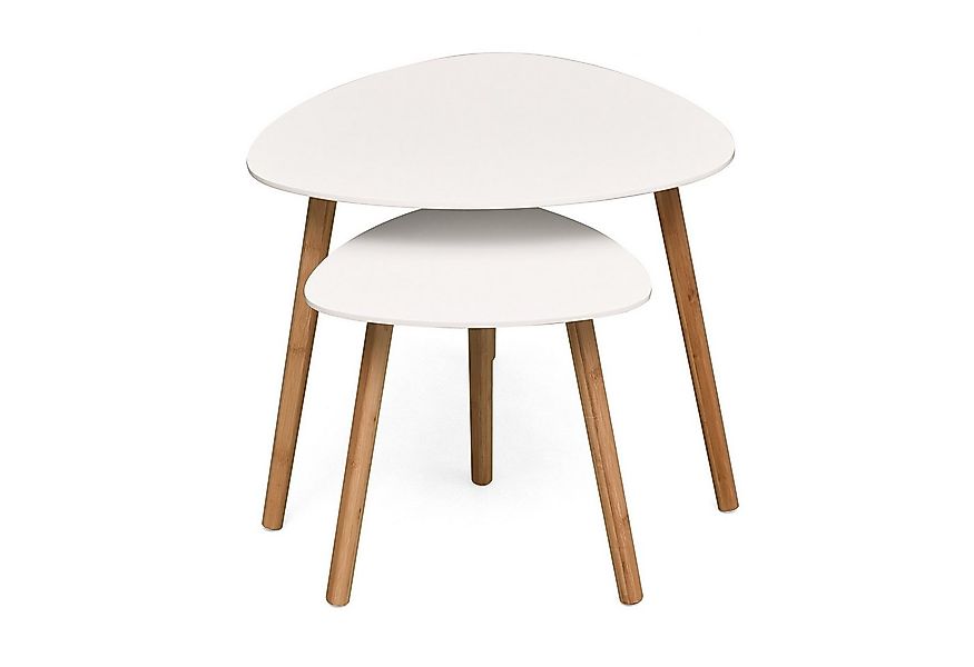 Floordirekt Couchtisch Set Oregon, 2er Set mit Weißer Tischplatte (2-St., 2 günstig online kaufen