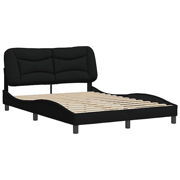 furnicato Bettgestell ohne Matratze "Hvar" Schwarz 140x190 cm Stoff (1-tlg) günstig online kaufen