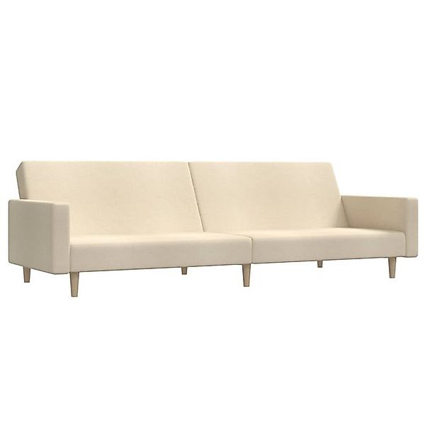 vidaXL Schlafsofa, Sofa 2-Sitzer Creme Stoff günstig online kaufen