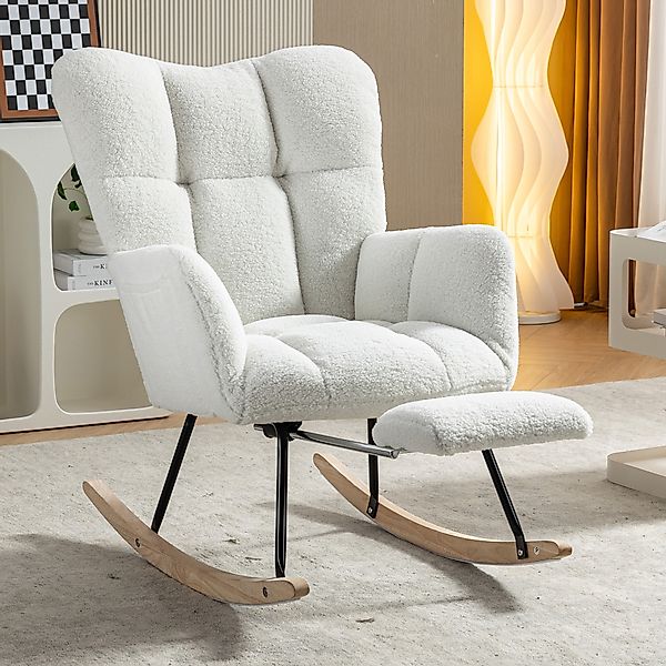 BlingBin Schaukelstuhl Teddy-Samt-Schaukelstuhl Liegestuhl für Wohnzimmer/S günstig online kaufen