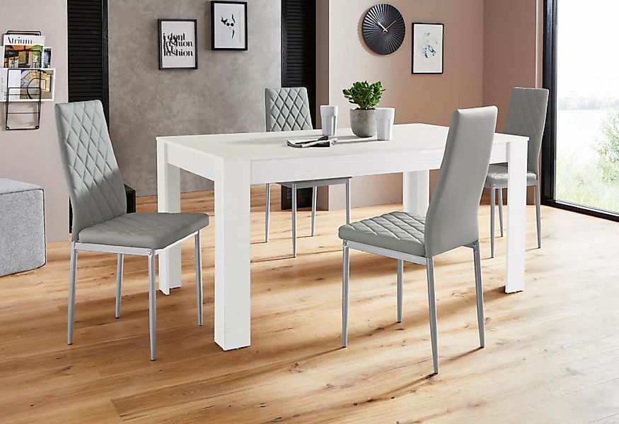 OTTO home Essgruppe "Lynn160/Brooke" Set, 5 Stk. tlg. Tisch mit 4 Stühlen günstig online kaufen