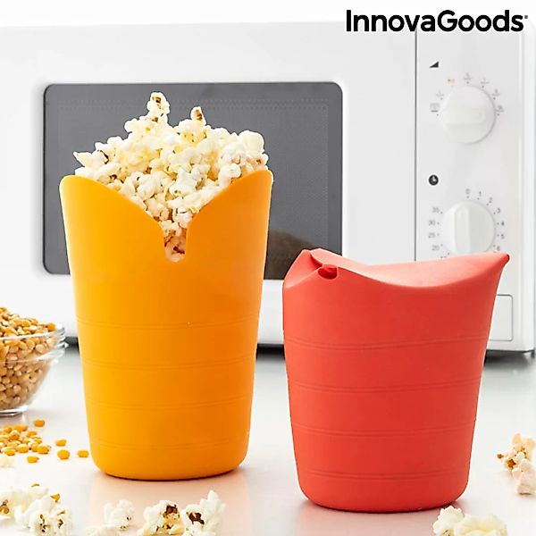 Popcorn-bereiter, Faltbar, Silikon Popbox Innovagoods (2er Pack) günstig online kaufen