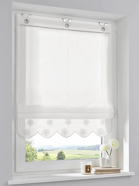 Kutti Raffrollo "Elly" mit Hakenaufhängung ohne Bohren freihängend Baumwoll günstig online kaufen