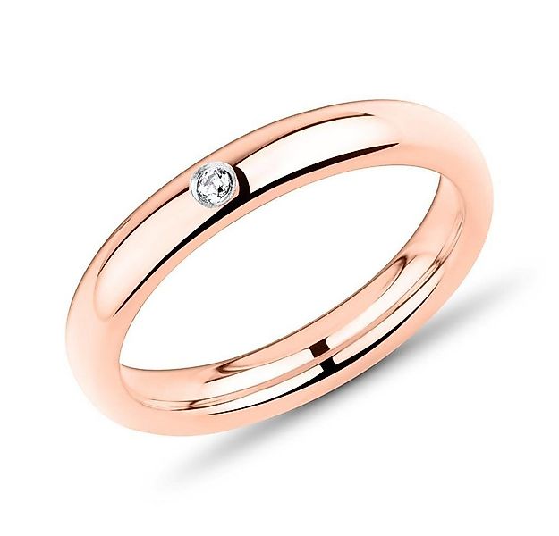 Unique Fingerring Unique Damen Edelstahlring rosévergoldet mit Steinbesatz günstig online kaufen