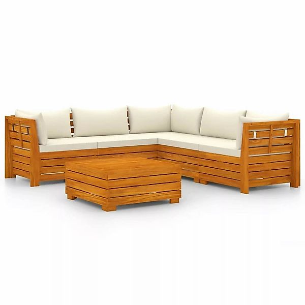 6-tlg. Garten-lounge-set Mit Kissen Massivholz Akazie günstig online kaufen