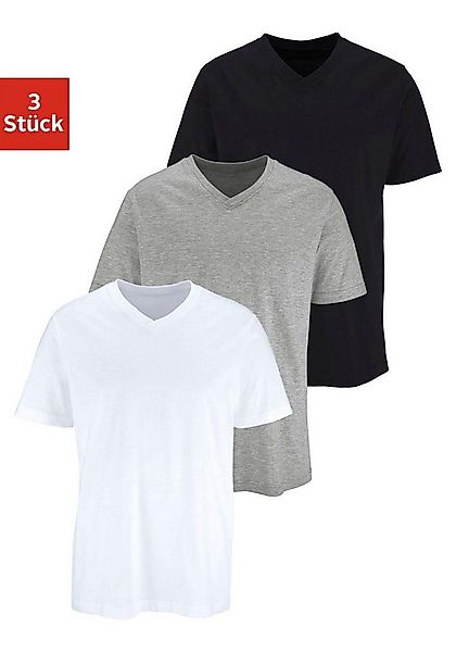 H.I.S T-Shirt mit V-Ausschnitt, V-neck, Unterziehshirt (3er-Pack) unifarben günstig online kaufen