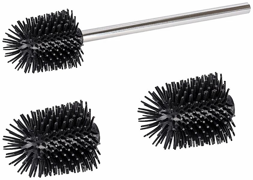 WENKO WC-Reinigungsbürste Set 3 Stk. aus Edelstahl  Silikon Durchmesser 7,5 günstig online kaufen
