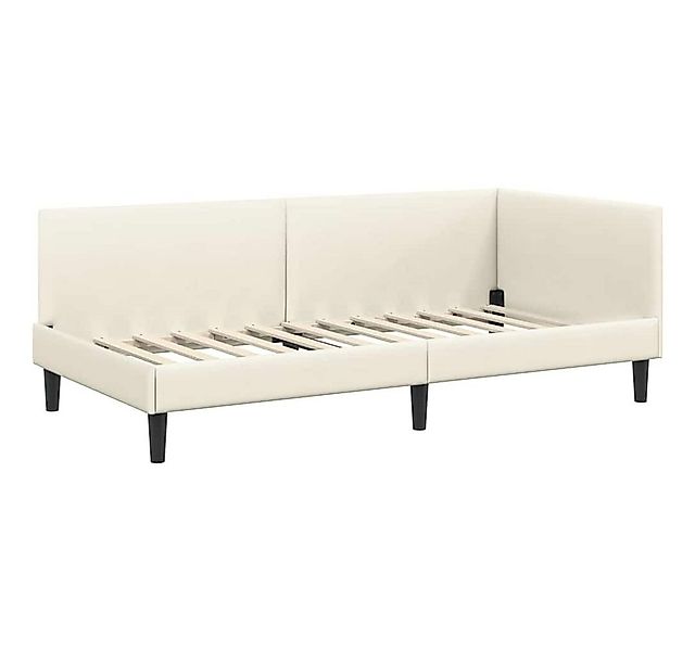 vidaXL Bett Eckbettgestell mit Kopfteil Creme 80 cm x 200 cm Stoff (1-tlg) günstig online kaufen