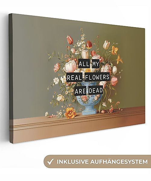OneMillionCanvasses® Leinwandbild Blume - Zitat - günstig online kaufen