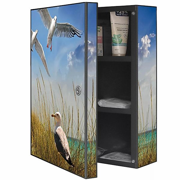 Banjado XXL Medizinschrank Abschliessbar 35x46x15cm Arzneischrank Anthrazit günstig online kaufen