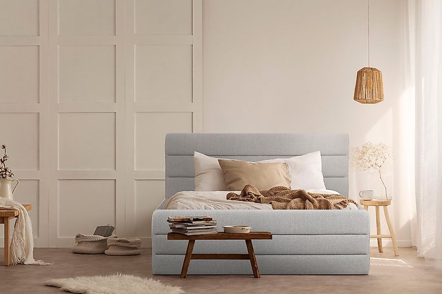 OTTO products Polsterbett "Merrit", Quernaht im Kopf- und Fußteil, in 5 Bre günstig online kaufen