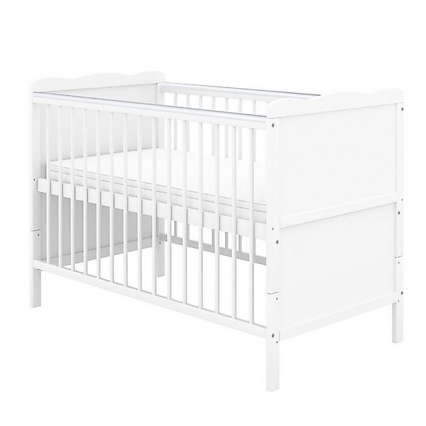 Baby-Delux Babybett Max, Kinderbett 60x120 weiß Beißschienen Kiefer mit Alo günstig online kaufen