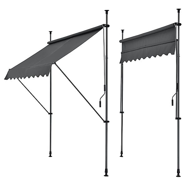 pro.tec Klemmmarkise Markise »Lindos« 200x120cm grau günstig online kaufen