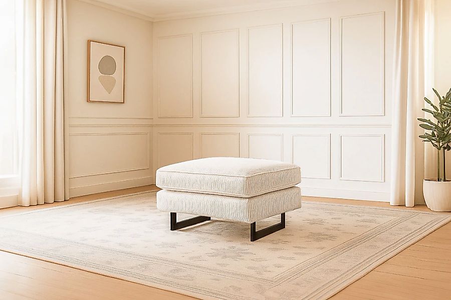 Home affaire Polsterhocker "Pinto" mit Keder, Metallfüßen und auch in Cord günstig online kaufen