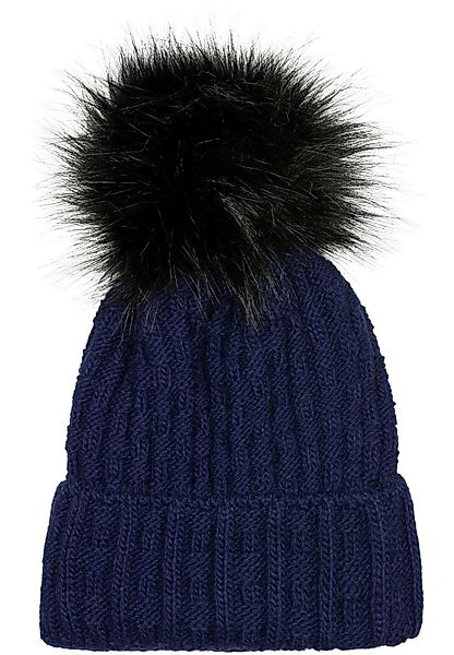 styleBREAKER Bommelmütze Strick Bommelmütze mit Flecht günstig online kaufen