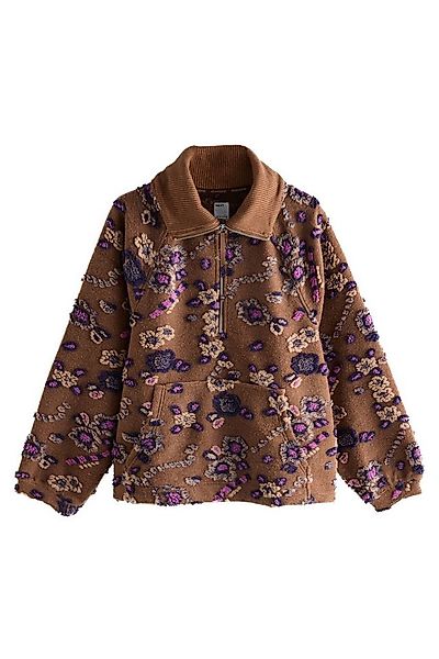 Next Fleecejacke Strukturiertes Oberteil mit halbem Reißverschluss (1-St) günstig online kaufen