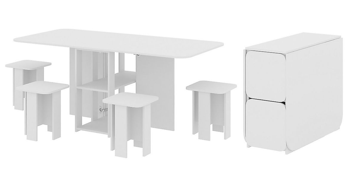 Rodnik Essgruppe Klapptisch Hocker Set 5-in-1, (5-tlg), Tisch-Transformer, günstig online kaufen