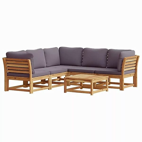 vidaXL Sofaelement 6-tlg. Garten-Lounge-Set mit Kissen Massivholz (1 St) günstig online kaufen