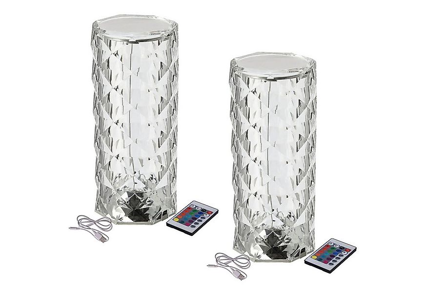 HAC24 LED Nachttischlampe Touch LED Akku Tischlampe Kristall Tischleuchte, günstig online kaufen
