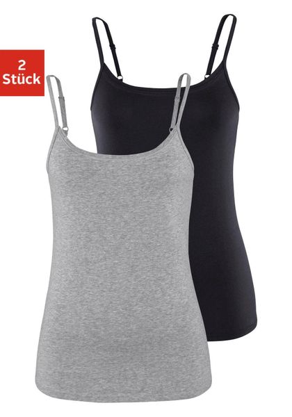 Vivance Spaghettitop "mit verstellbaren Trägern" 2er-Pack, aus elastischer günstig online kaufen