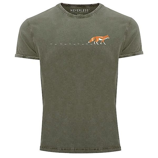 Neverless Print-Shirt Herren T-Shirt Vintage Fuchs Fox Wald Tiermotiv Logo günstig online kaufen