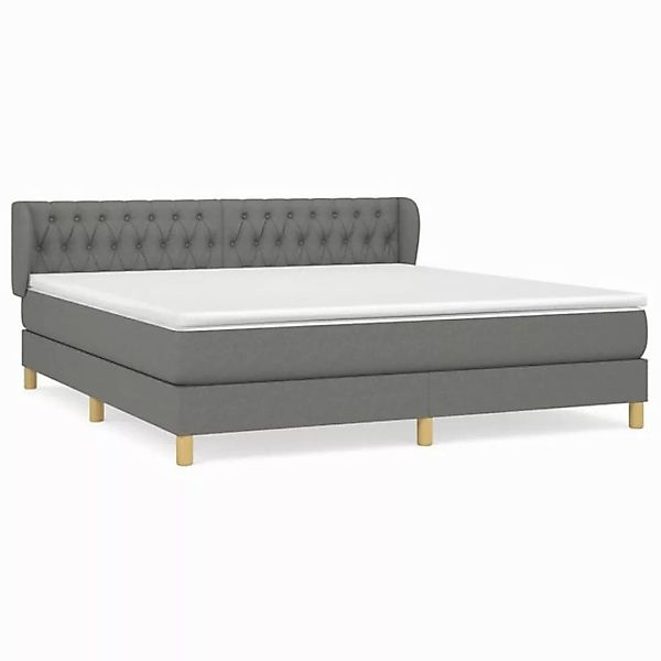 vidaXL Boxspringbett Boxspringbett mit Matratze Dunkelgrau 180x200 cm Stoff günstig online kaufen