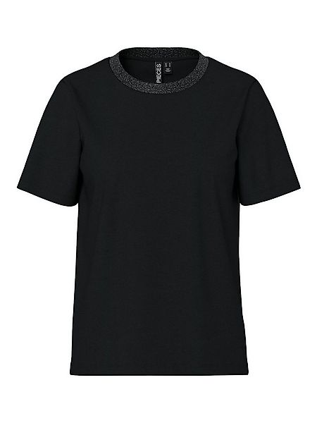 pieces Kurzarmshirt PCRIA SS LUREX NECK TEE JRS NOOS BC mit Glitzerdetail günstig online kaufen