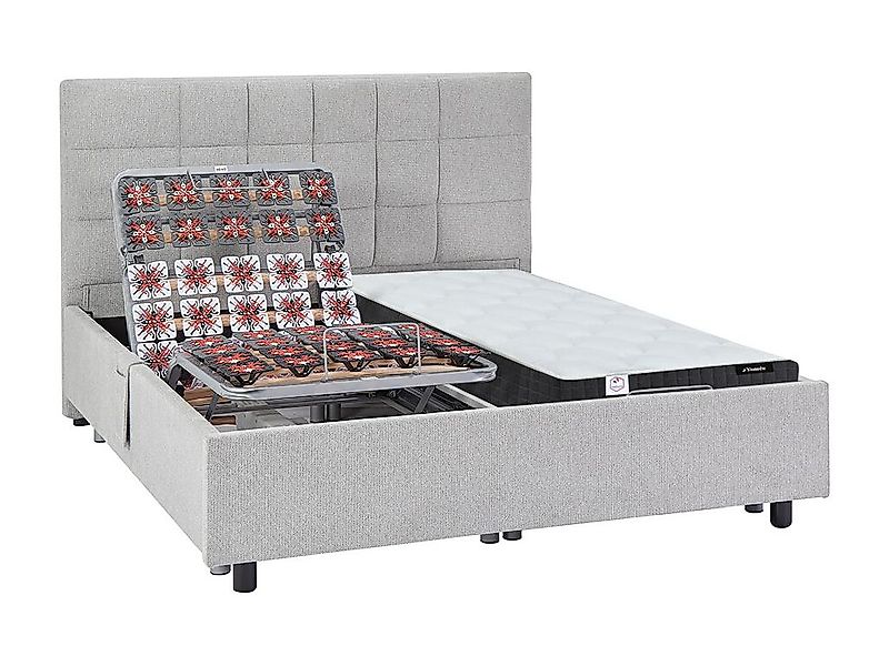 Dekoratives Bett mit elektrischer Relaxfunktion mit Tellern + Taschenfederk günstig online kaufen