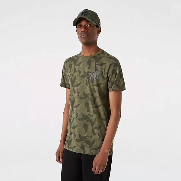 New Era Geometric Camo New York Yankees Kurzärmeliges T-shirt S Green Med günstig online kaufen