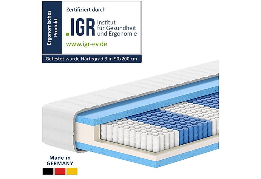 Taschenfederkernmatratze 1000 Federn, 7-Zonen Federkernmatratze, Besonders günstig online kaufen