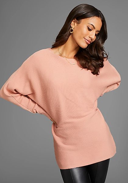 Laura Scott Rundhalspullover, in oversized Form mit Rippstruktur günstig online kaufen