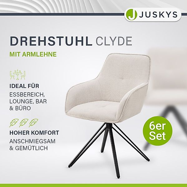 Juskys Esszimmerstuhl Clyde (6 St), 6er günstig online kaufen