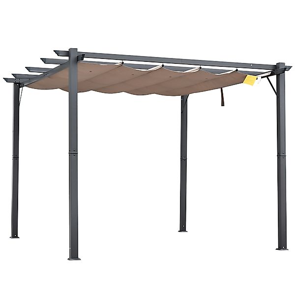 Outsunny Pergola kaffee Polyester B/H/L: ca. 300x223x300 cm günstig online kaufen