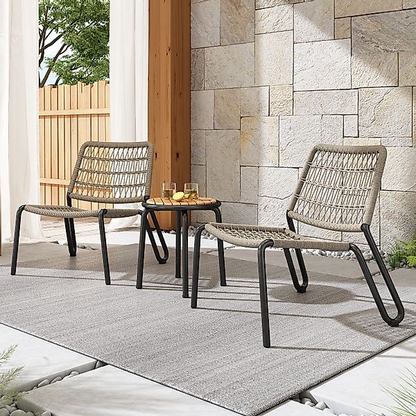 KLAM HOME Gartenlounge-Set Balkonset Gartenlounge-Set, (3-tlg), günstig online kaufen