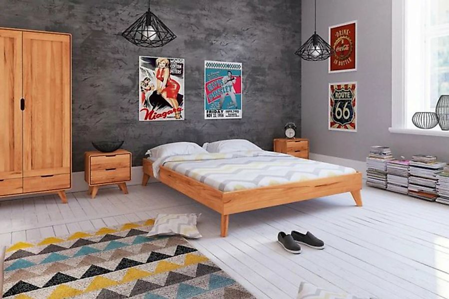 Natur24 Einzelbett Bett Gerg 3 Sonderlänge 90x220 Kernbuche ohne Kopfteil m günstig online kaufen