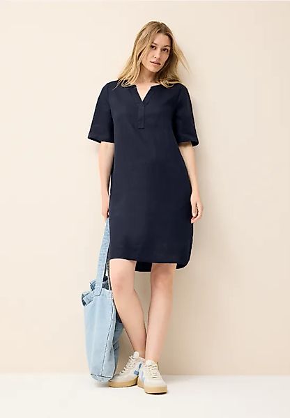 Split Neck Leinenkleid günstig online kaufen
