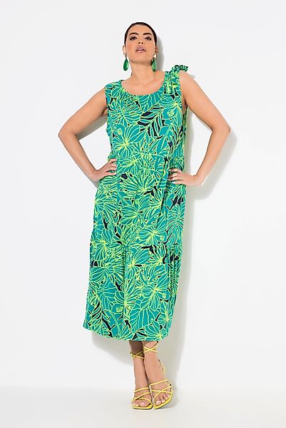 Ulla Popken Jerseykleid Jersey-Midikleid Blüten gekräuselter günstig online kaufen
