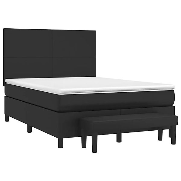 vidaXL Boxspringbett mit Matratze Schwarz 140x190 cm Kunstleder 3137539 günstig online kaufen